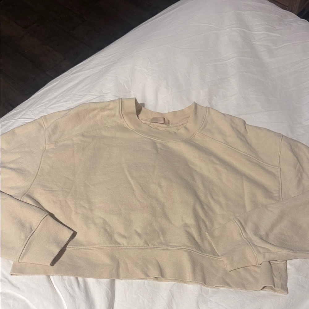 Nuuds Cream Crop Sweatshirt Small